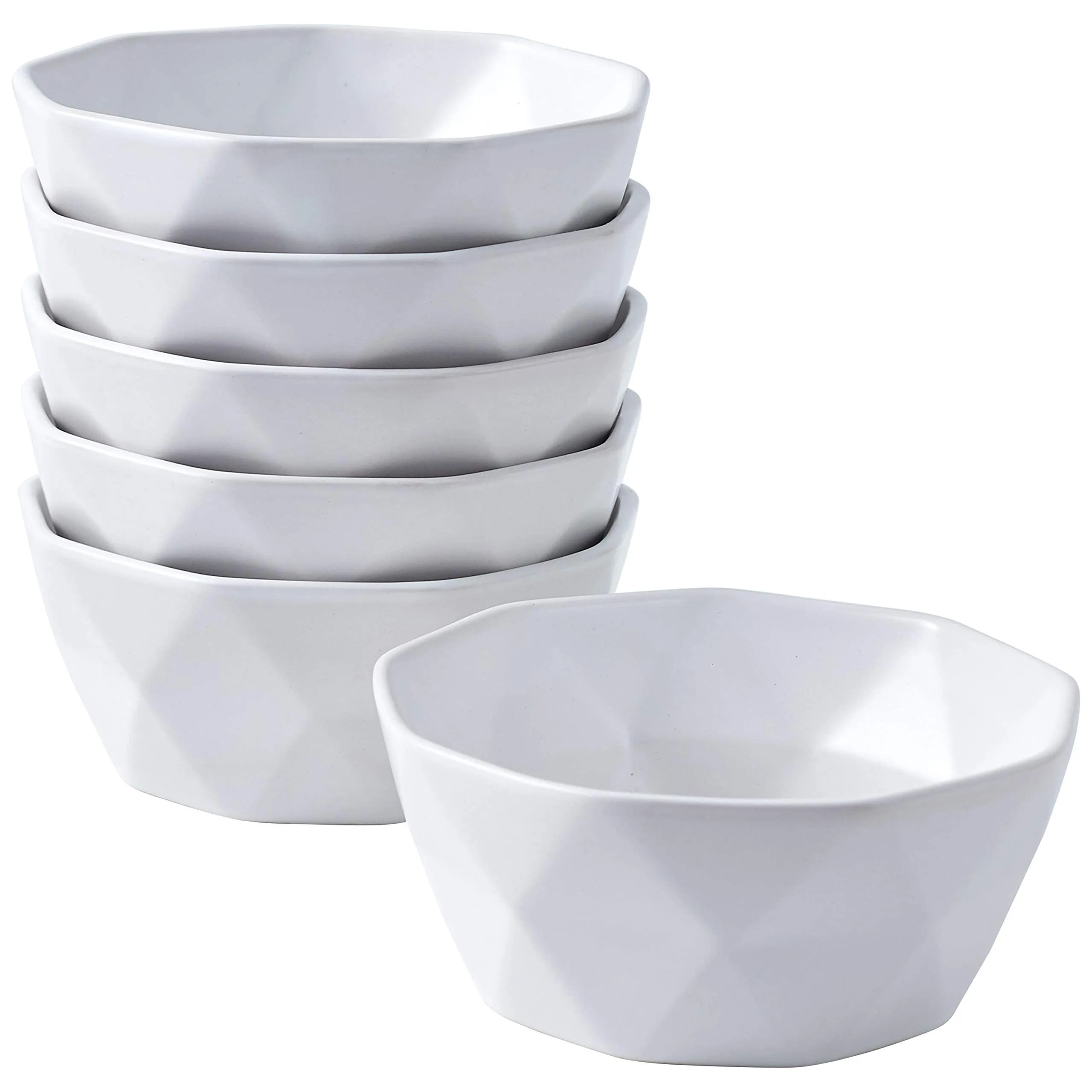 Christmas Dinner Bowls Bake And Serve 6-Pack Geometric Matte 13 Oz Oven Safe Ceramic