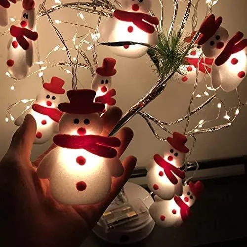 Christmas Snowman String Lights - Santa Claus String Battery Operated Lights with 10 LEDs,for Indoor Outdoor Christmas Tree Gardn