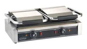 Combisteel Large Twin Contact Grill Ribbed Top Ribbed Bottom - 7455.0460