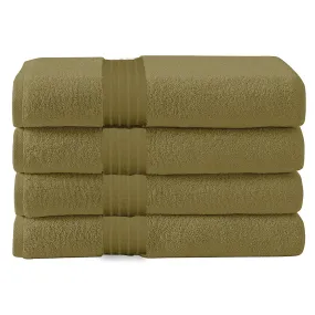 Cotton Bath Towel 70x140 CM 4 Piece Set, Khaki