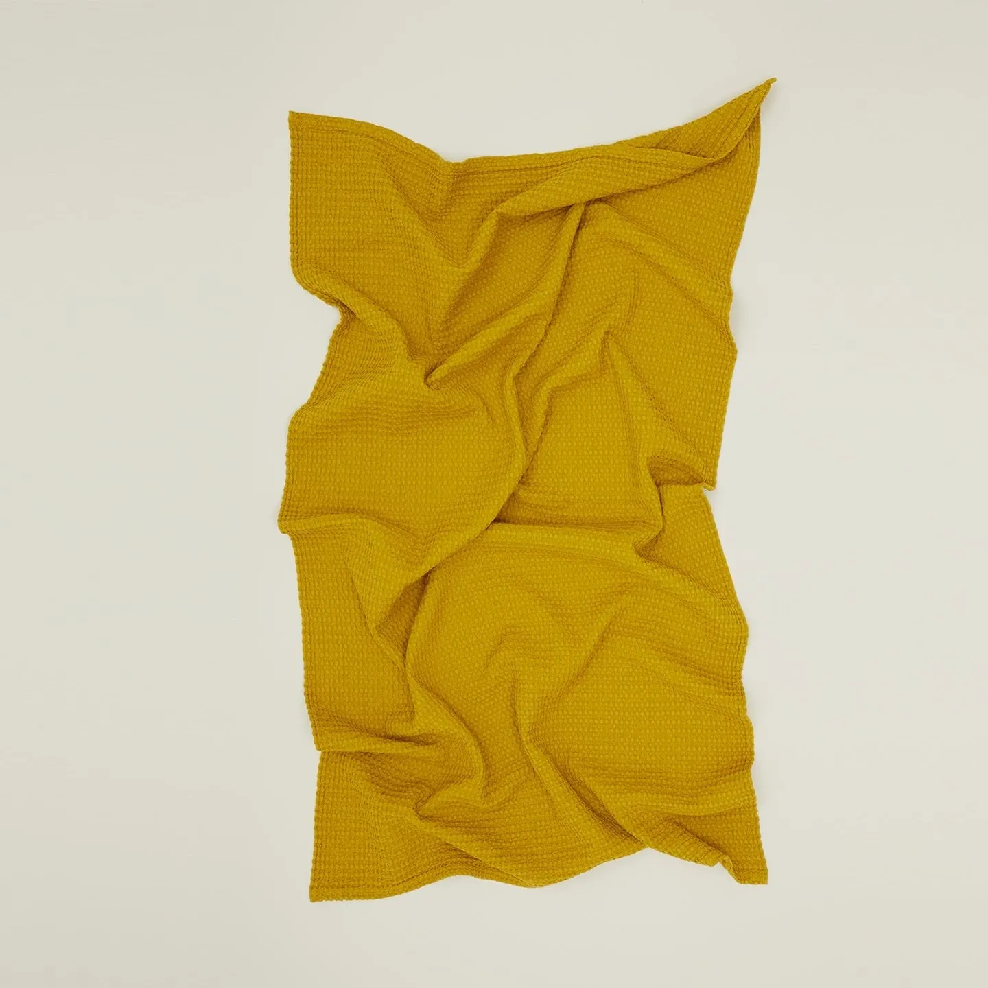 Cotton Waffle Weave Towel / Mustard