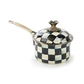 Courtly Check Enamel 1 Qt. Saucepan