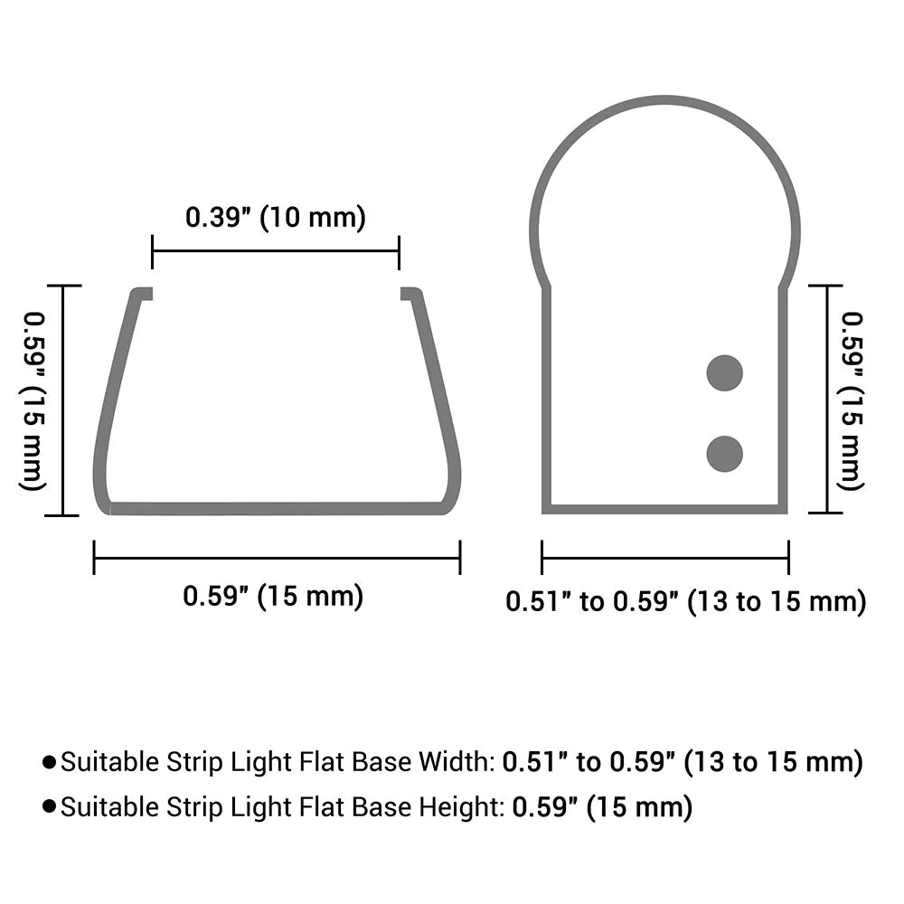 DIY 50 Pieces 1/2" Wall Mounting Channel for Neon Rope Light