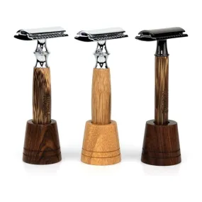 Eco Bamboo Safety Razor -  Reusable Bamboo Razor & Jute Travel Bag