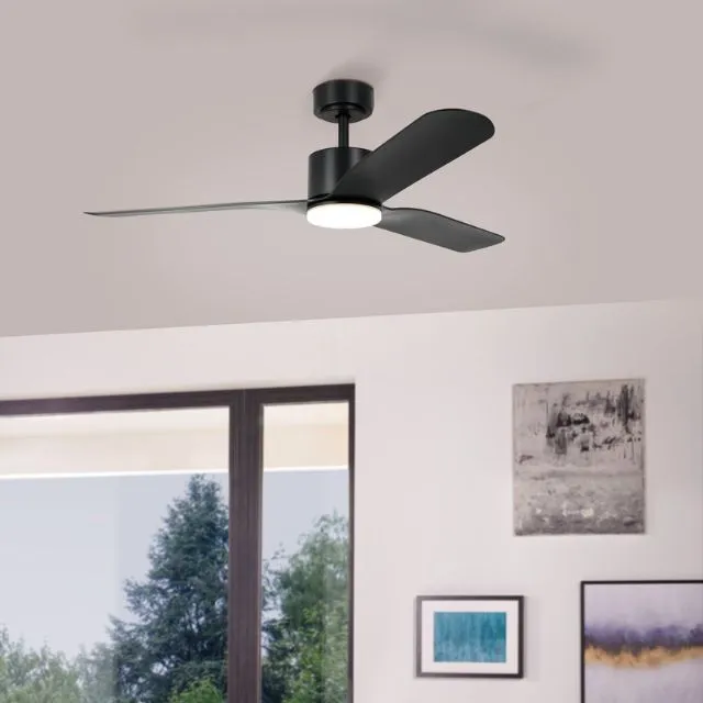 Eglo Iluka 52 Inch DC Fan 18W LED Tri-Col Black