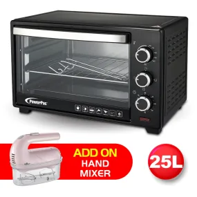 Electric Oven 25L with 1 sets of baking tray and grill and heating selector (PPT25 DDQ-A01G1)