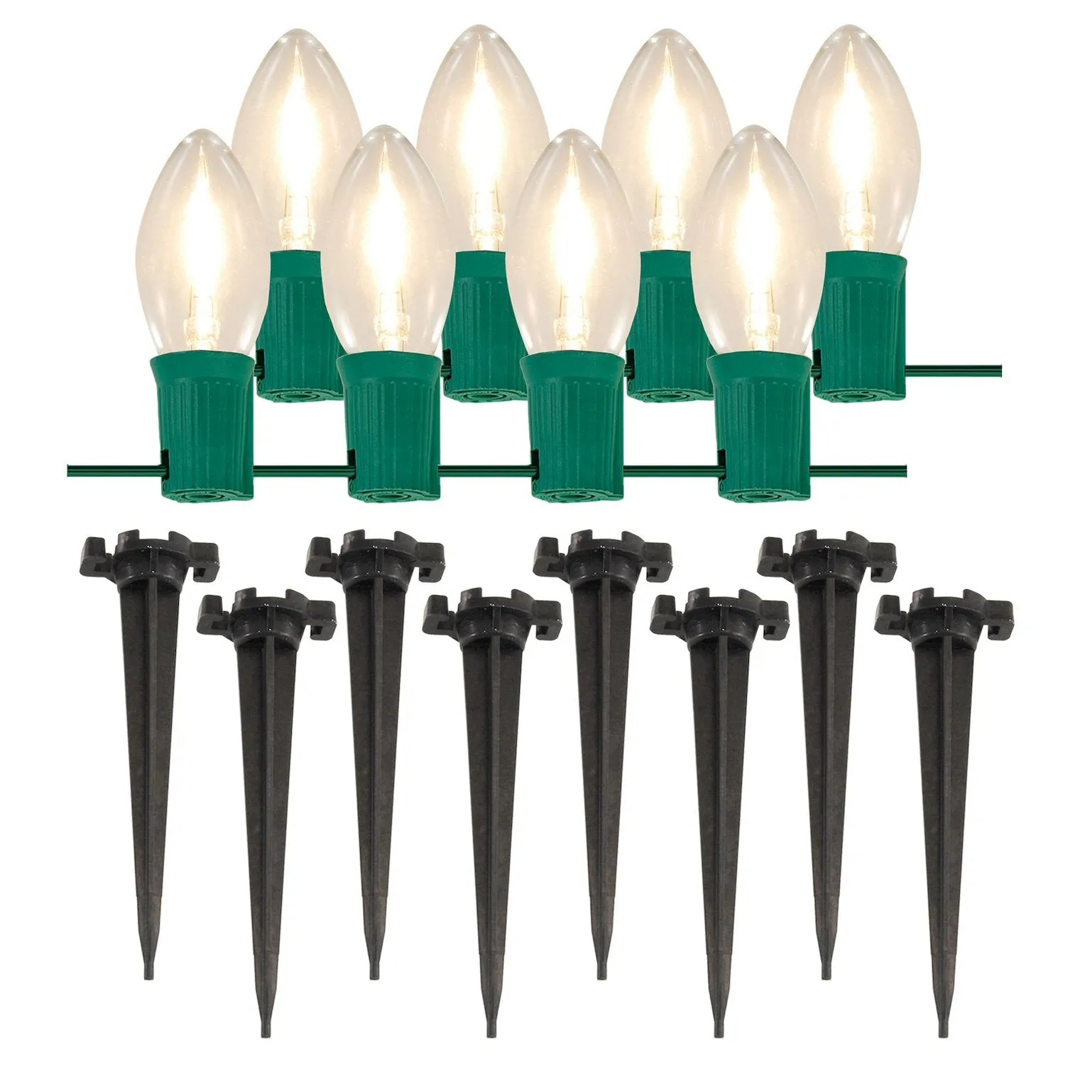 Electric Pathway Lights with 8 LED Bulbs