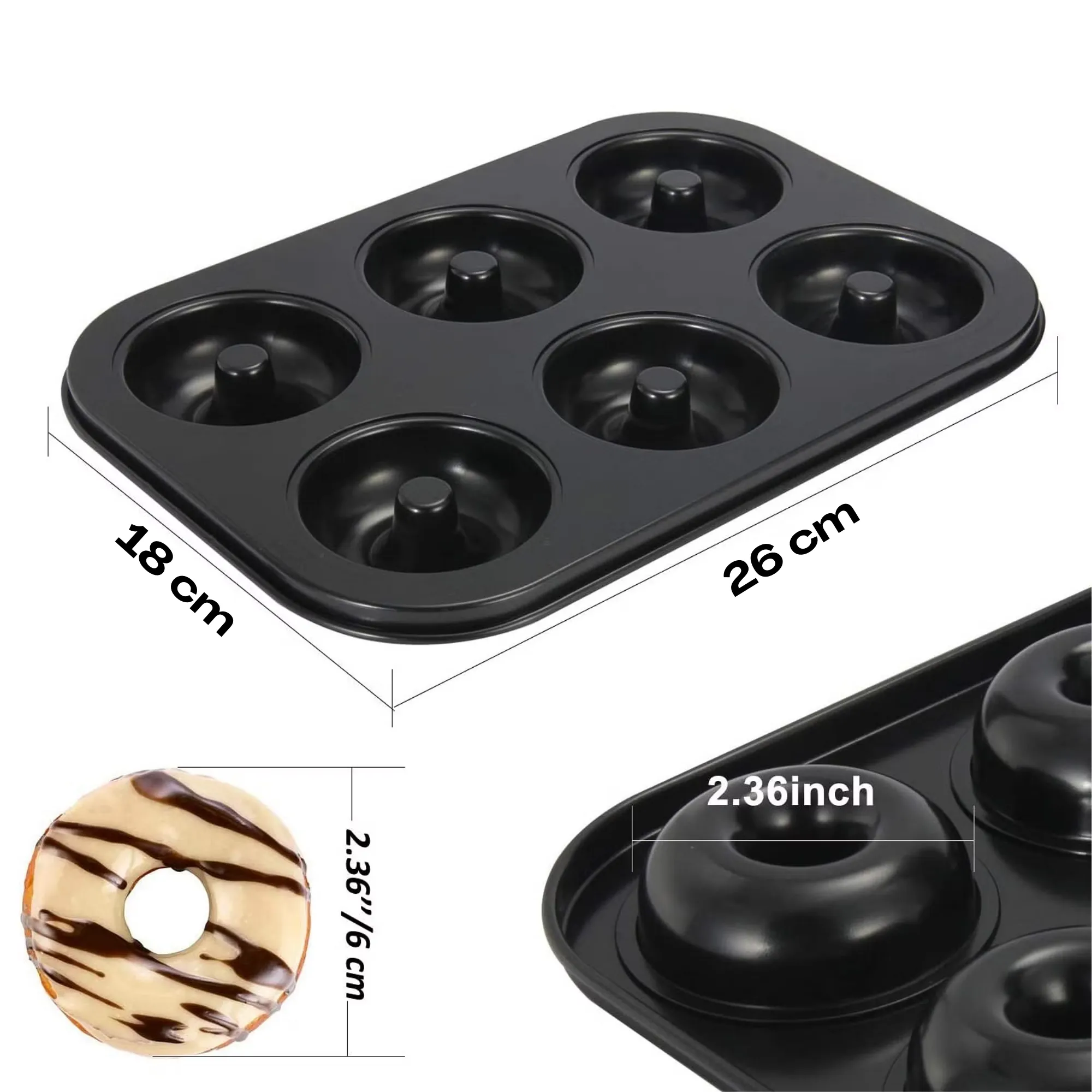 Esslly Non-Stick Donut Tray | 6-Cavity Donut Baking Pan