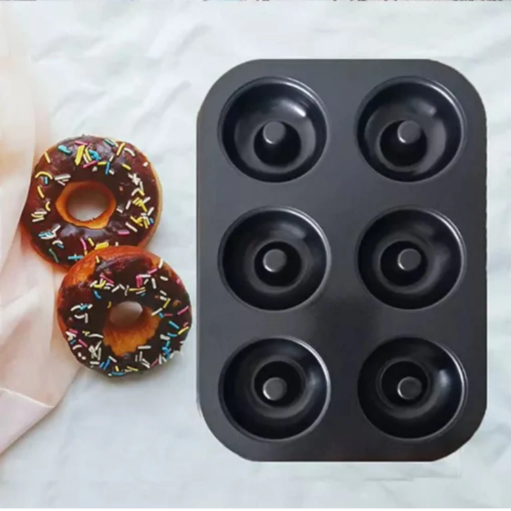 Esslly Non-Stick Donut Tray | 6-Cavity Donut Baking Pan