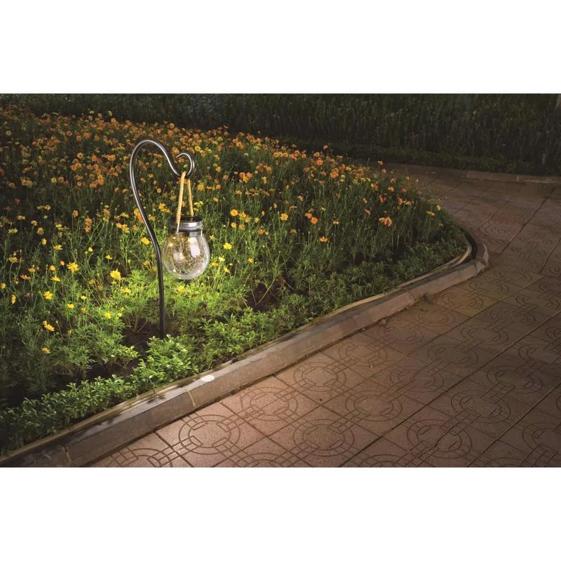 Feit Solar Fixtures 5 in. Solar Power Glass Round Bronze Crackle Jar w/Fairy Lights