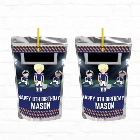 Football Personalized Juice Pouch Labels|Printable File 03