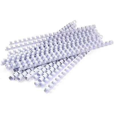 Gbc Plastic Binding Comb Round 21 Loop 10Mm A4 White Pack 100