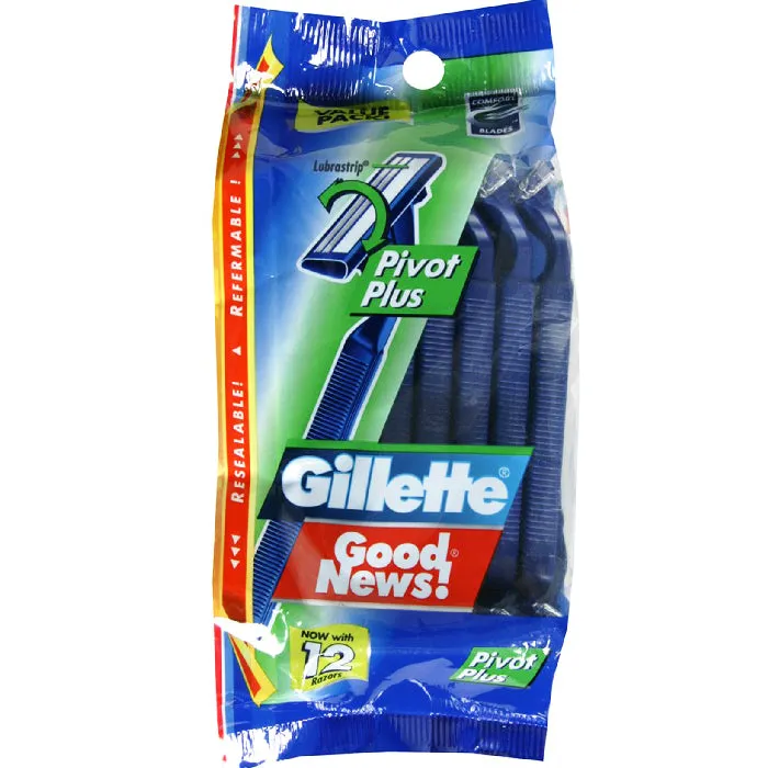 Gillette Good News Pivot Plus Men's Razors 12 Pack