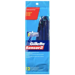 Gillette Sensor 2 Men's Disposable Razors, 12 Count