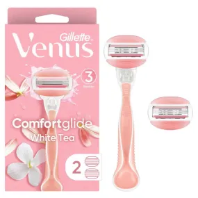 Gillette Venus ComfortGlide White Tea Women's Razor Handle   2 Blade Refills