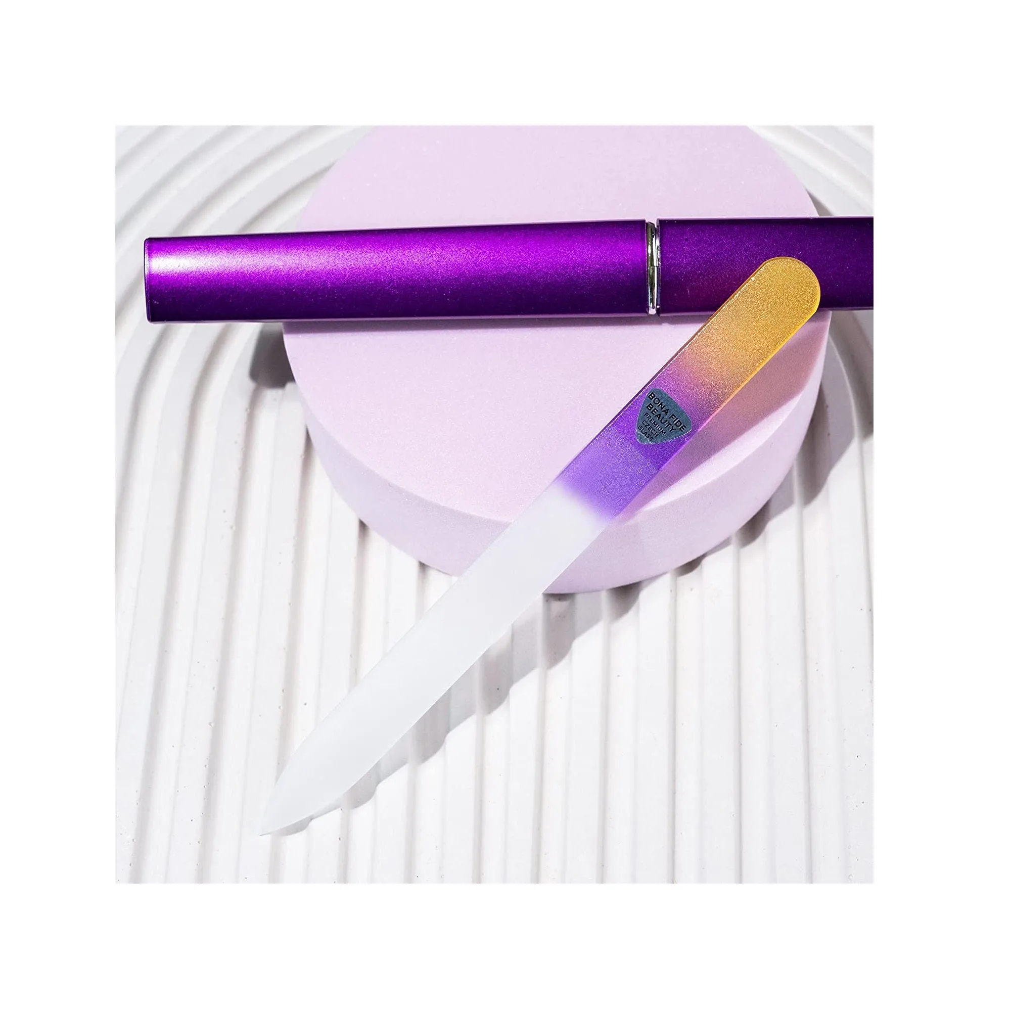 Glass Nail File With Case | Color Gold/Violet