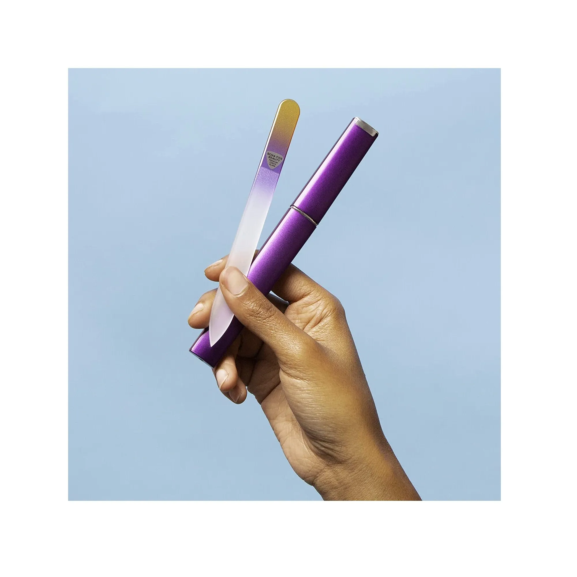 Glass Nail File With Case | Color Gold/Violet