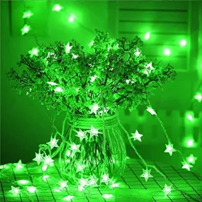 Green Crystal Star String LED Light for Bedroom Diwali Decoration LED Star Fairy Light For Valentine Day Decoration Home Decor Christmas Diwali Lighting Romantic Mood Light ( 8 mtr) Made In india (pack of 1)