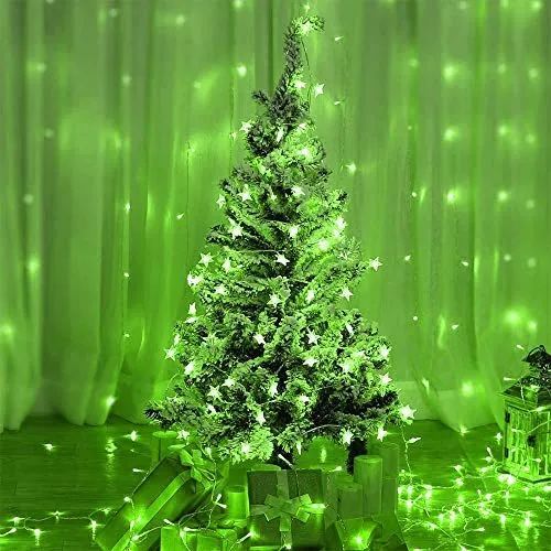 Green Crystal Star String LED Light for Bedroom Diwali Decoration LED Star Fairy Light For Valentine Day Decoration Home Decor Christmas Diwali Lighting Romantic Mood Light ( 8 mtr) Made In india (pack of 1)