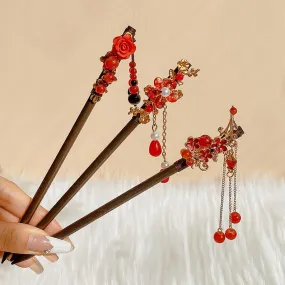 Hair Stick: Oriental Red