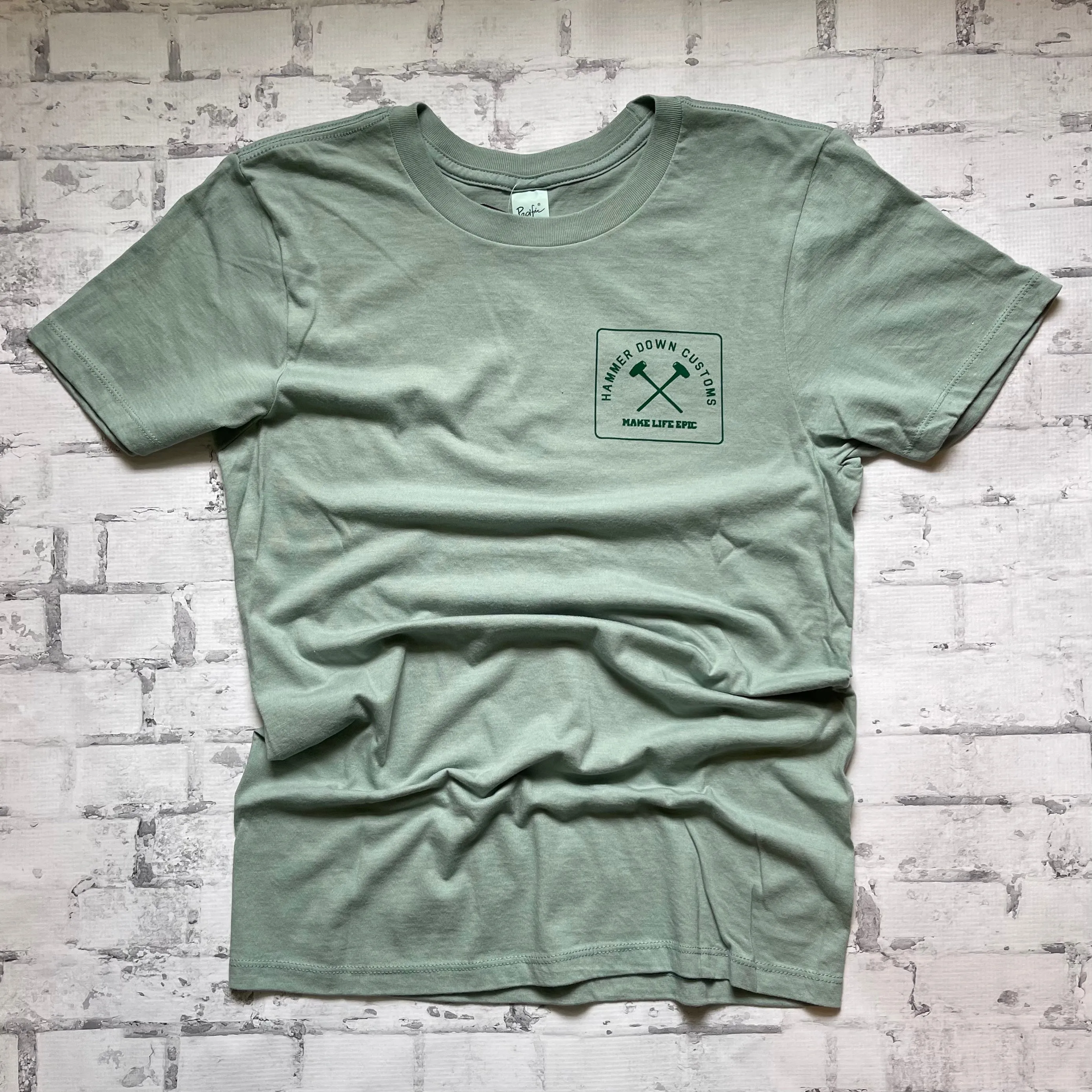 Hammer Down "Epic Squad Patch" Short Sleeve T-shirt - River Green