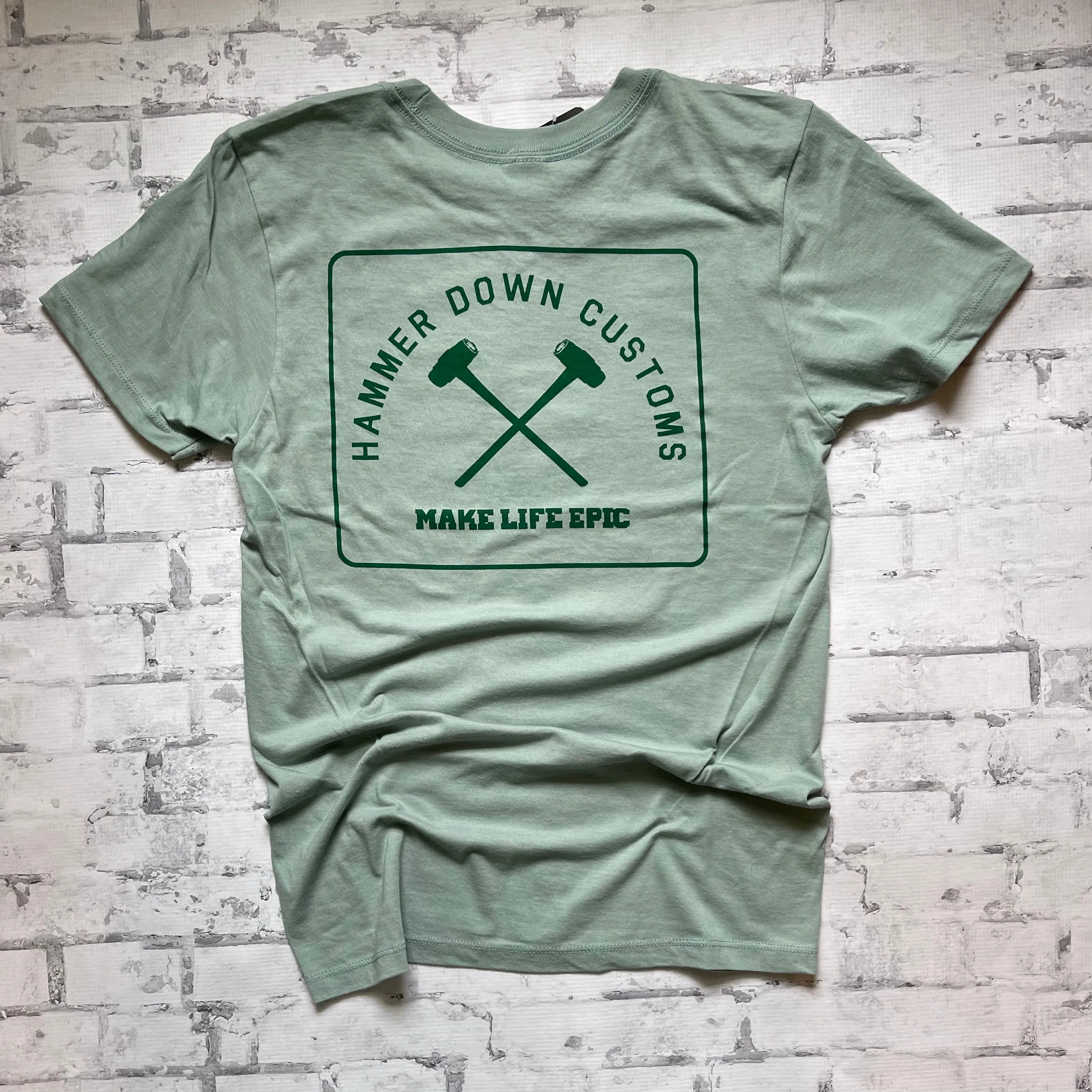 Hammer Down "Epic Squad Patch" Short Sleeve T-shirt - River Green