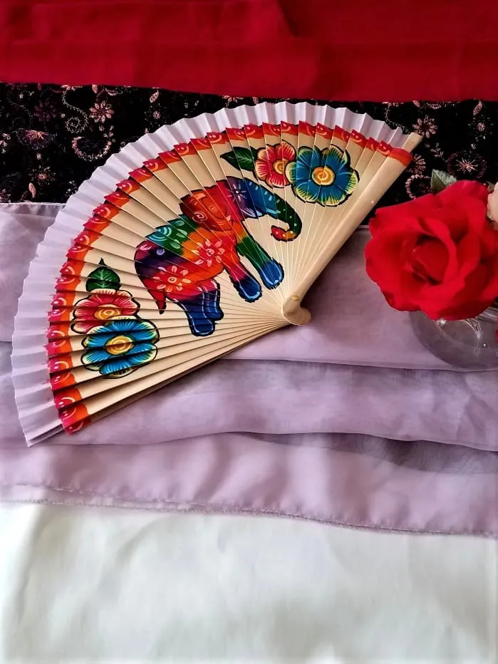 Hand Painted Sandal Wood Fans