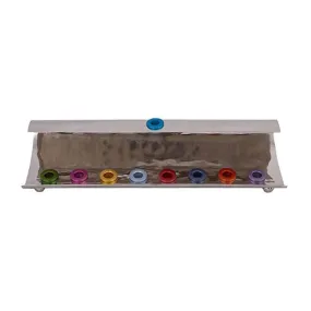 Hanukkah Menorah - Wave - Hammer Work - Multicolor