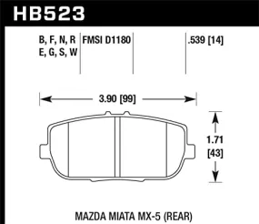 Hawk DTC-60 Brake Pad - Rear (HB523G.539)