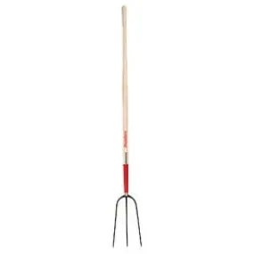 Hay Fork, 3 Oval Tine, Hardwood Handle, 48-In.