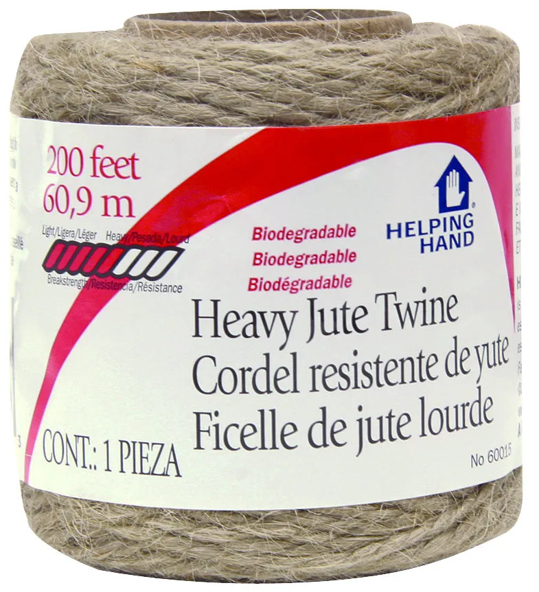 HELPING HAND - Heavy Jute Twine, Brown - 200 Feet (60.9 m)