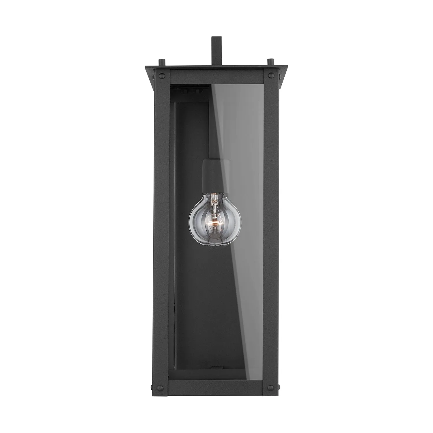 HUNT 1 LIGHT OUTDOOR WALL LANTERN, BLACK