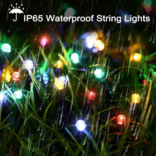 iBaycon 400 LED Solar Christmas Lights, 131ft Solar String Lights with 8 Modes & Timer for Garden, Patio, Fence, Balcony, Outdoors (Multicolor)