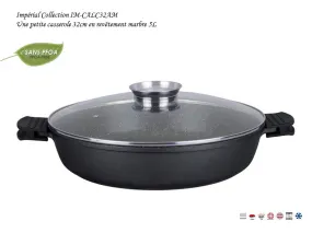 Imperial Collection IM-CALC32AM; A low saucepan 32cm in marble 5L