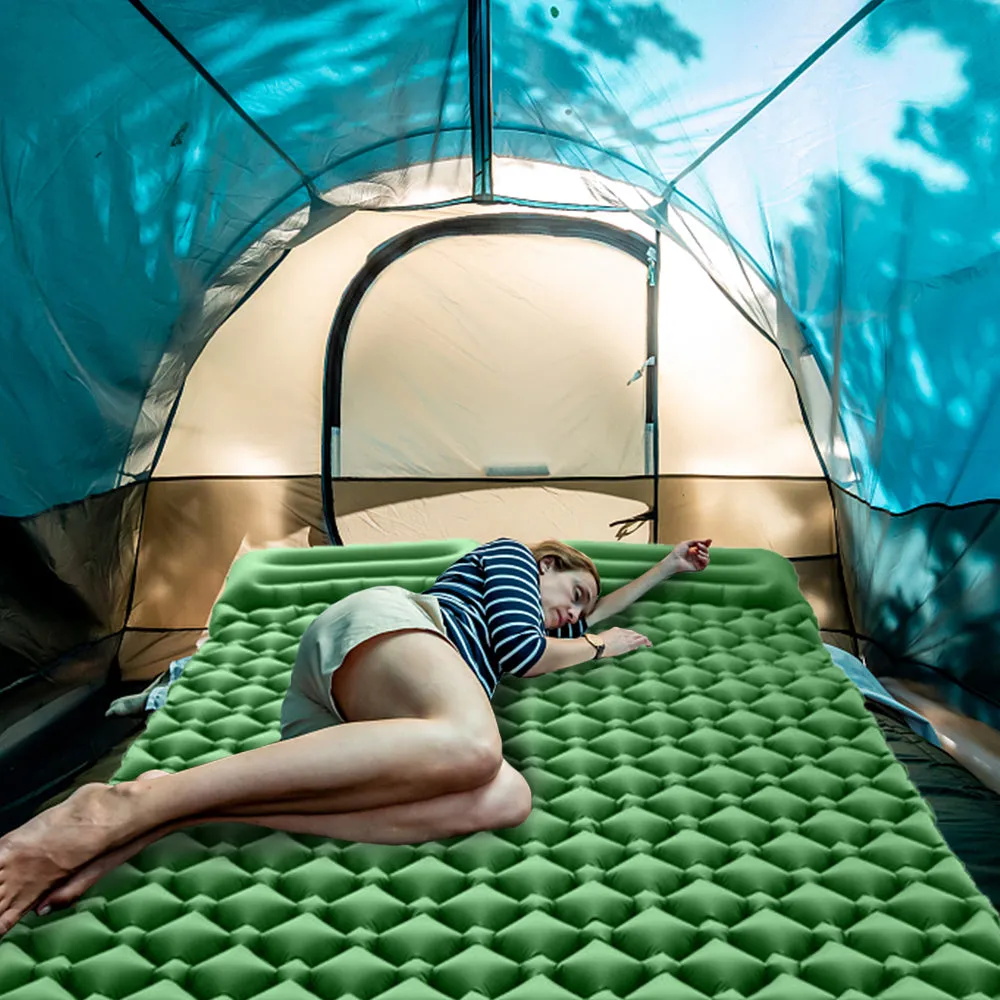 Inflatable Double Sleeping Pad with Pillows