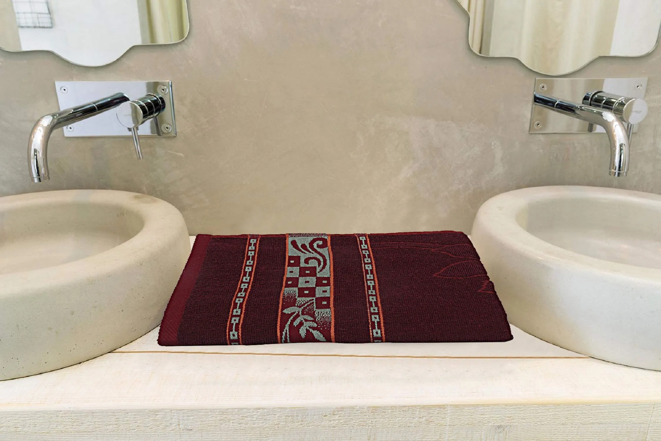 Kuber Industries 100% Cotton 3 Pieces Bath Towel 27" x54” (Maroon) -CTKTC28922