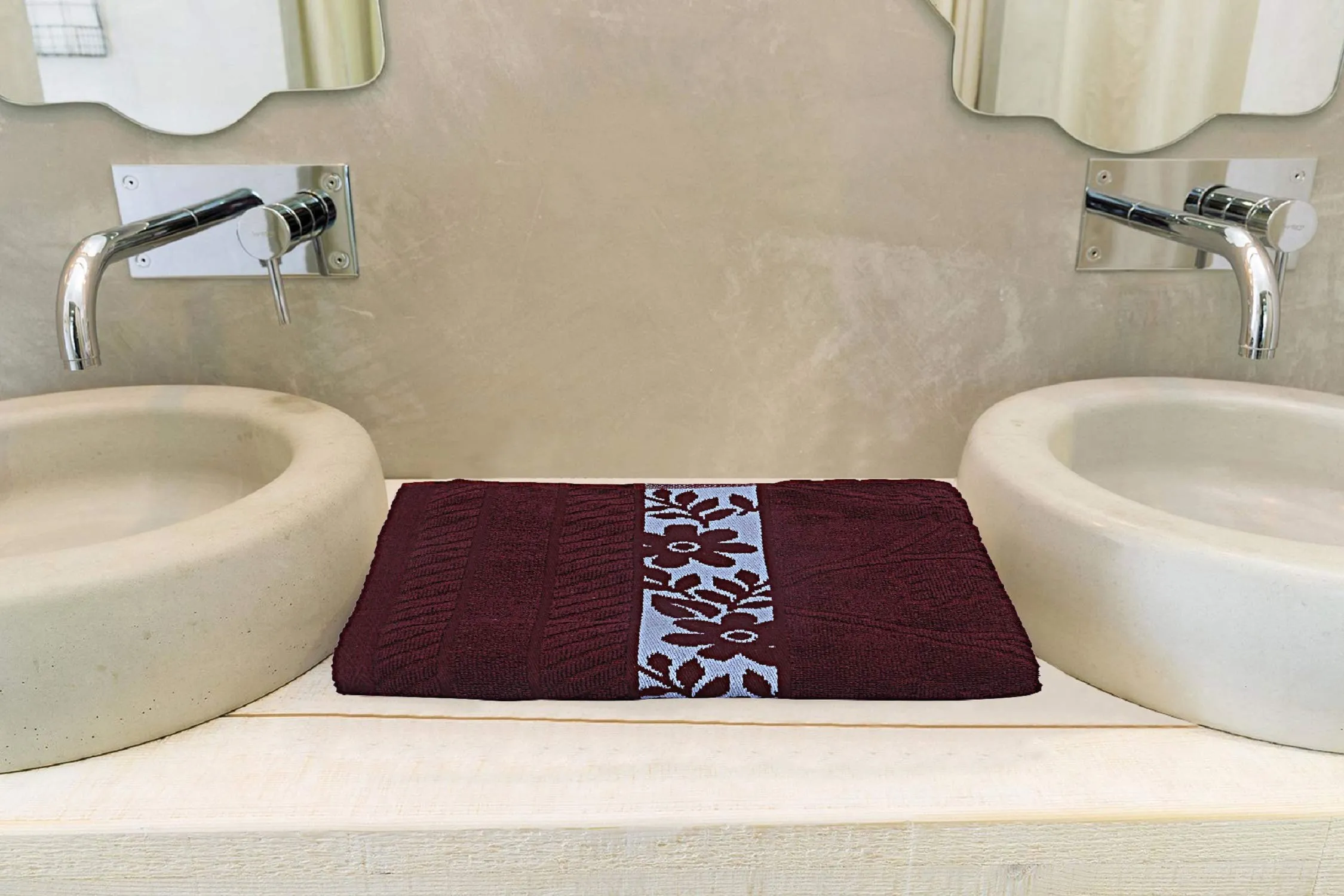 Kuber Industries Cotton Bath Towel 27" x54 (Maroon) -CTKTC28901