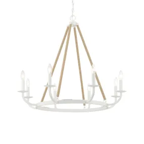 Lanton 34 In. 8 Lights Chandelier White Finish