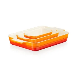 Le Creuset Black Friday 3 Piece Rectangular Dish 19, 26, 32cm Volcanic