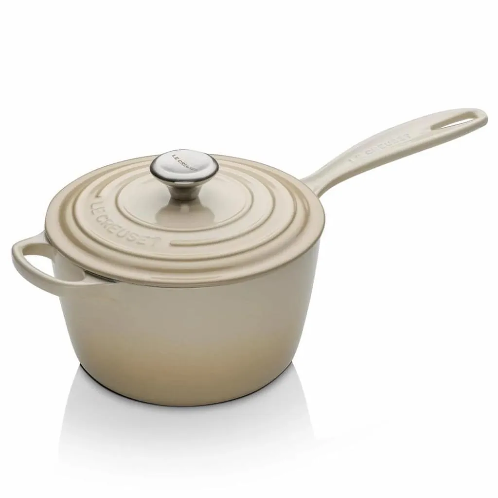 Le Creuset Signature Cast Iron Saucepan Almond