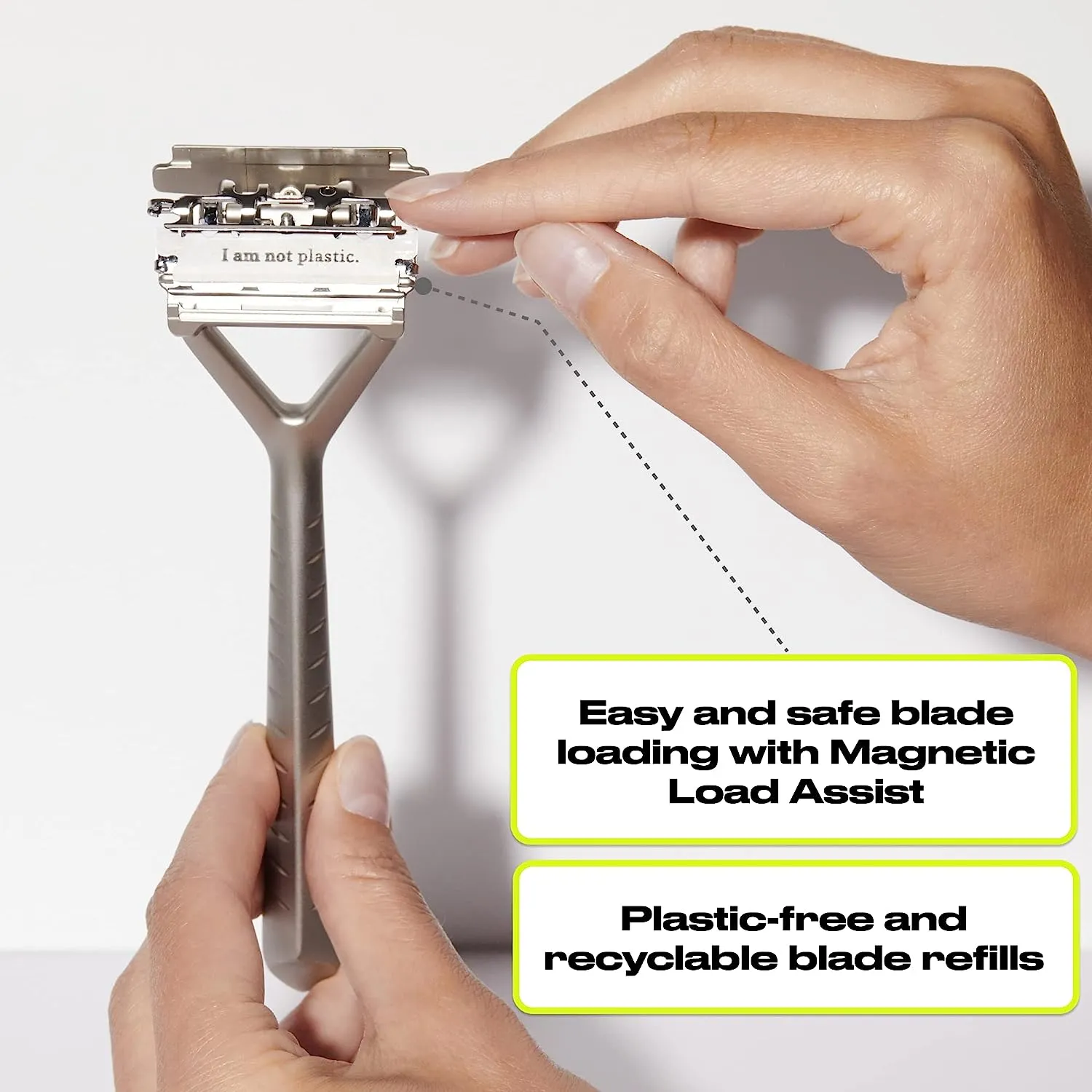 Leaf Razor, Eco-Friendly Razor for Women & Men, Multi-Blade, Pivoting Head Razor with Stainless Steel Blades