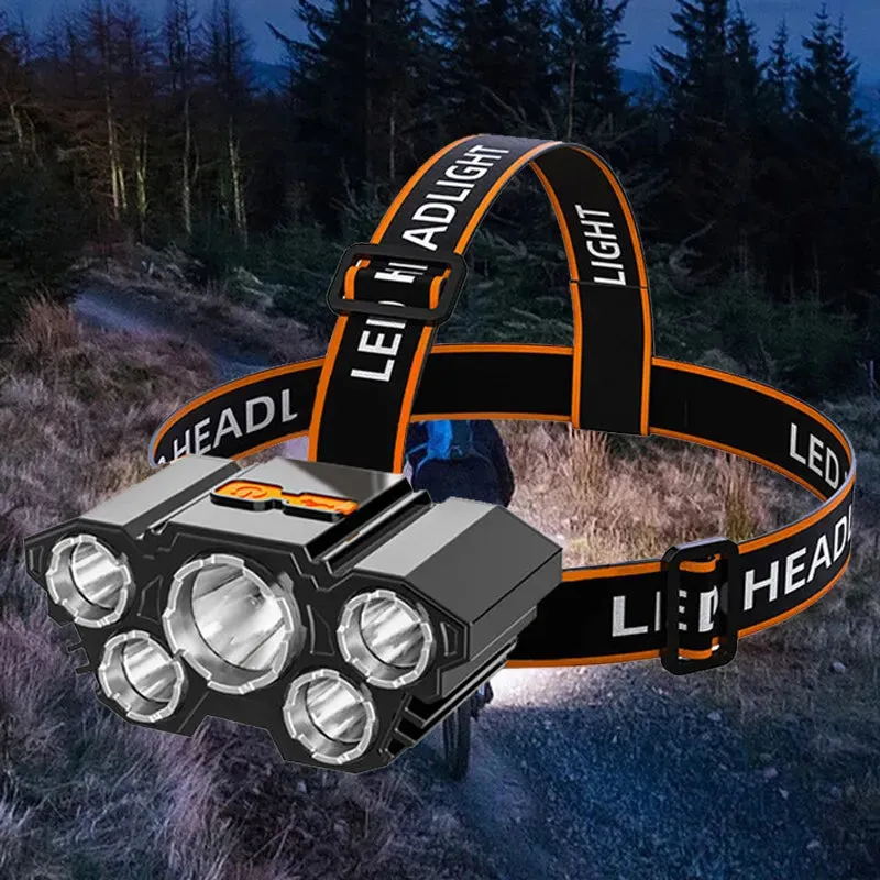 Led Headlamp Strong Light Outdoor Head Light Bright USB Recharge Fishing Headlight Long-Range Head-Mounted Mine Lamp Flashlight