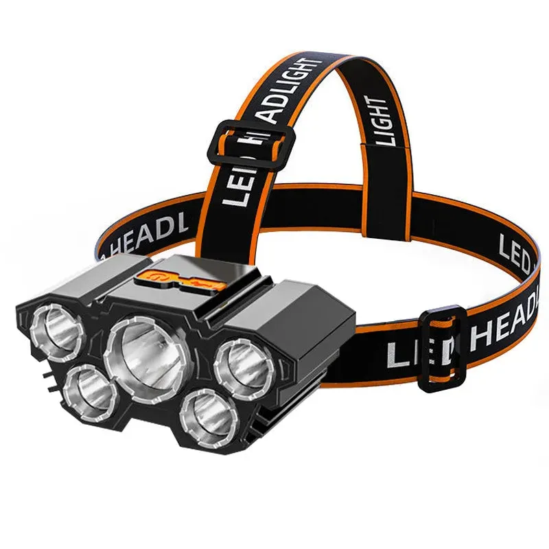 Led Headlamp Strong Light Outdoor Head Light Bright USB Recharge Fishing Headlight Long-Range Head-Mounted Mine Lamp Flashlight