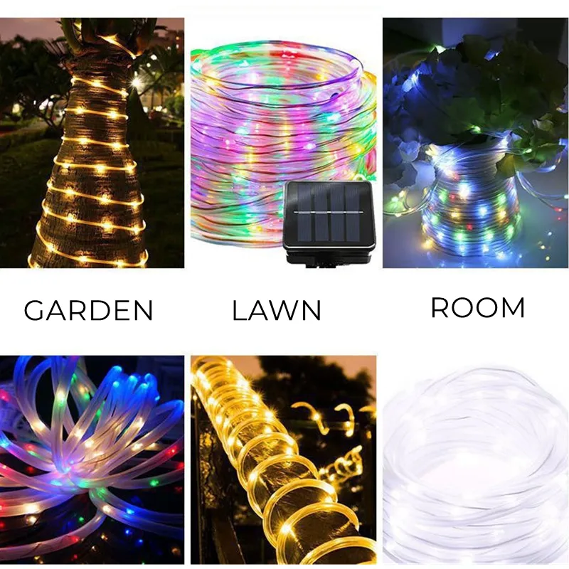 LED Solar Waterproof Rope Fairy Light for Outdoor Decoration