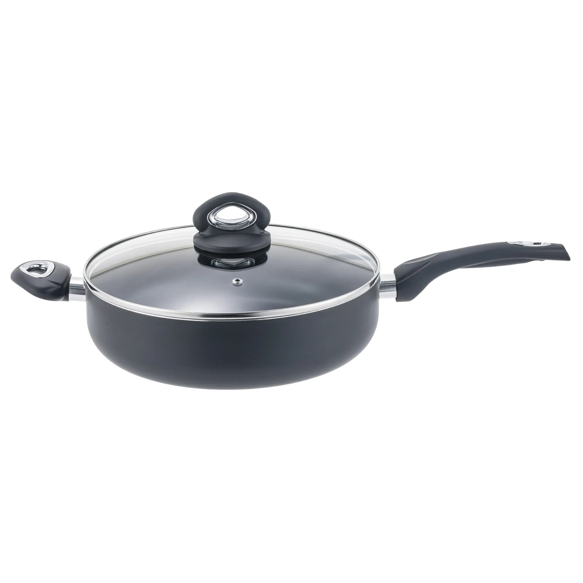 Lewis's Gourmet 28cm Non-Stick Deep Sauté Pan with Tempered Glass Lid