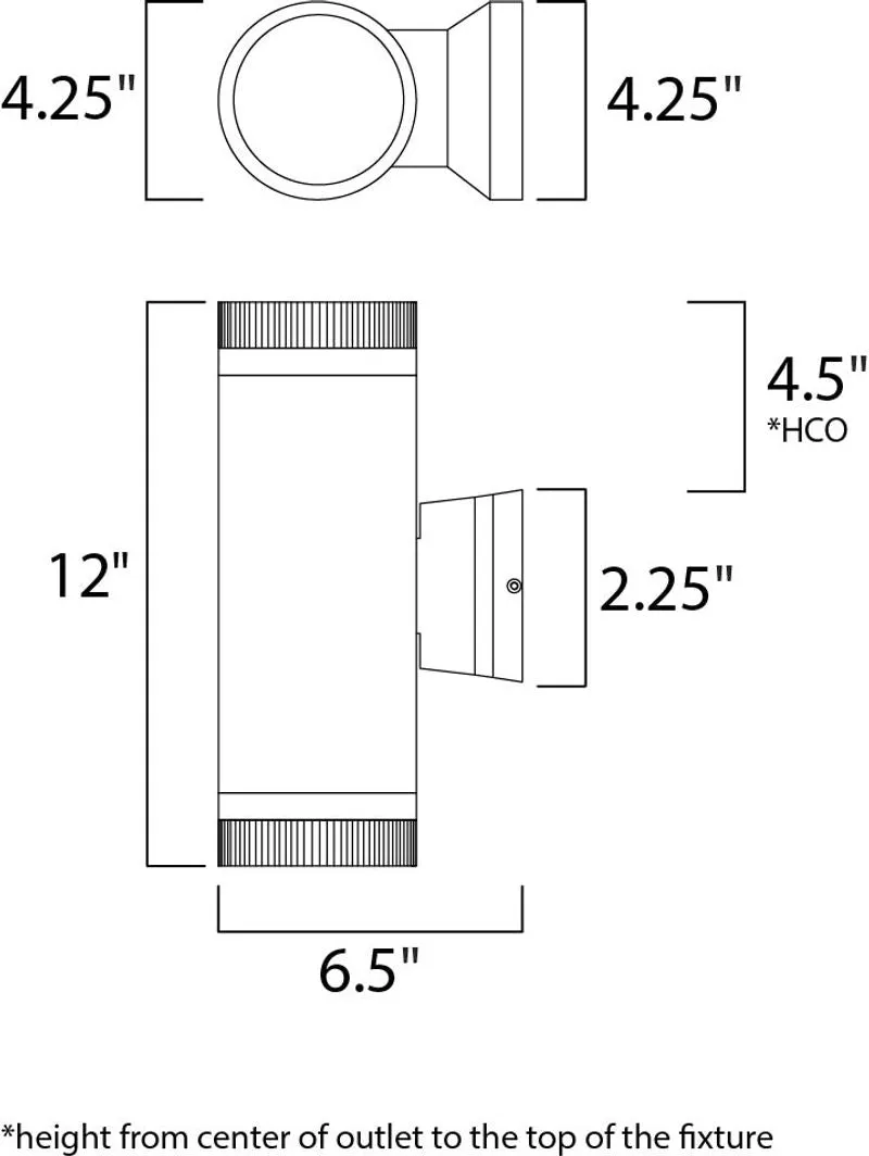 Lightray 12" 2 Light Outdoor Wall Sconce