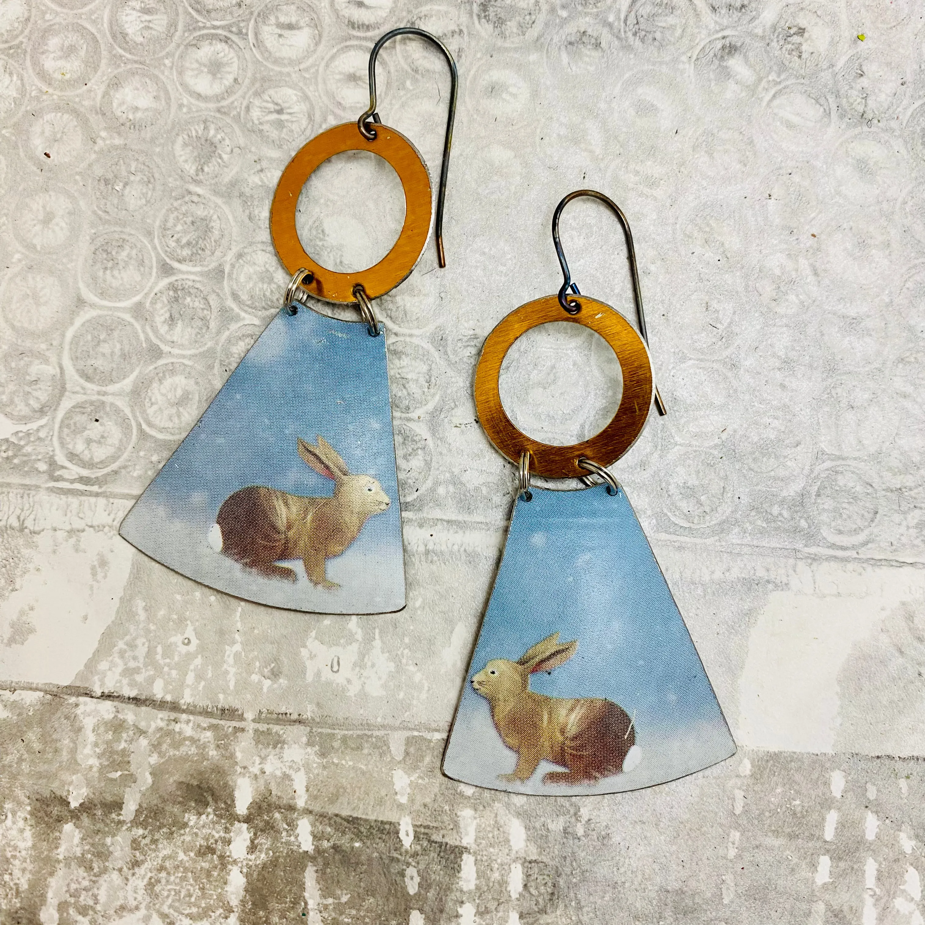 Little Bunnies Small Fans Tin Earrings