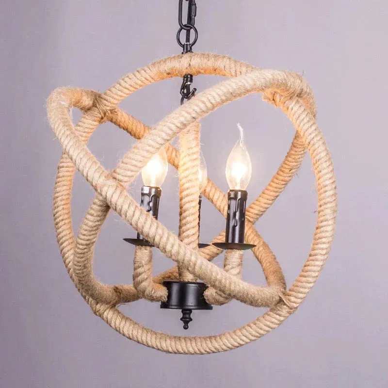 Loft Style Nordic Retro Creative Clothing Store Coffee Hall Rope Chandelier Industrial Lamp Replicate Restoration Hardware Light