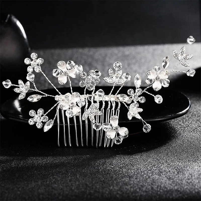 Miallo Wedding Crystal Peals Hair Combs Bridal Hair Clips Accessories Jewelry Handmade Women Head Ornaments Headpieces for Bride