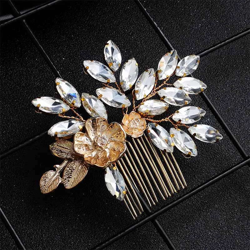 Miallo Wedding Crystal Peals Hair Combs Bridal Hair Clips Accessories Jewelry Handmade Women Head Ornaments Headpieces for Bride